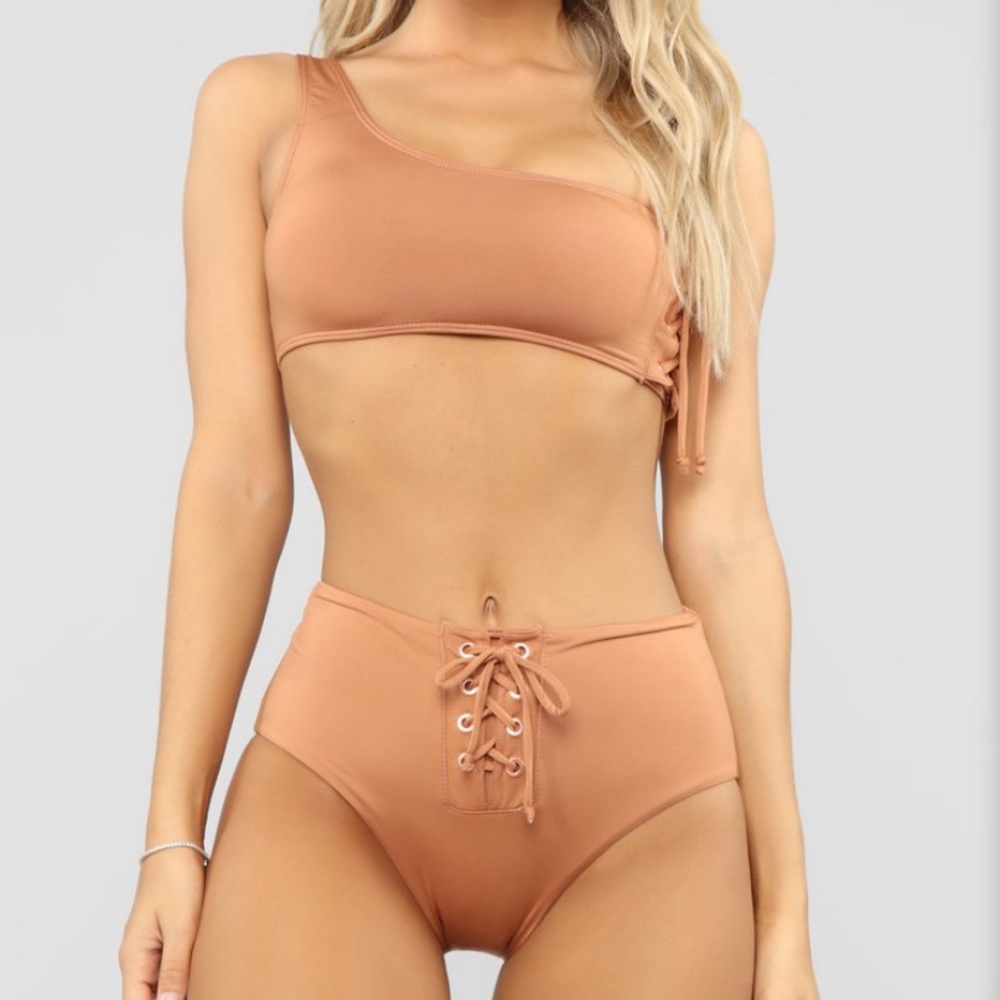Tan Laced Bikini Set